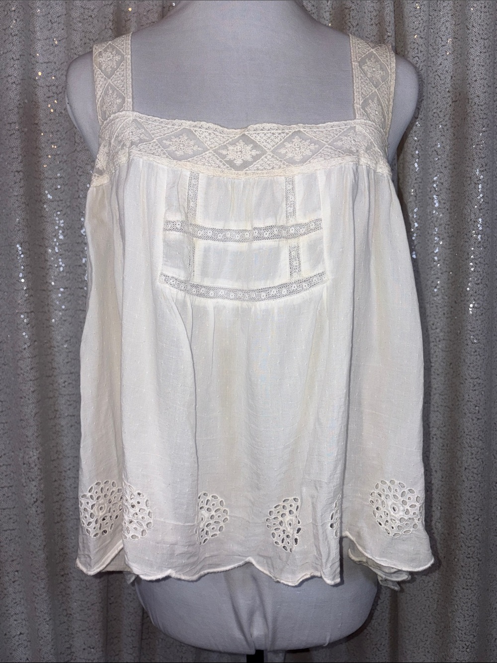 Intimately Free People Lace-Trim Peasant Tank Top